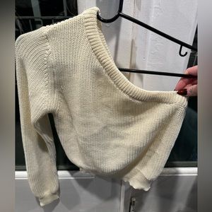 12th tribe cropped one shoulder sweater